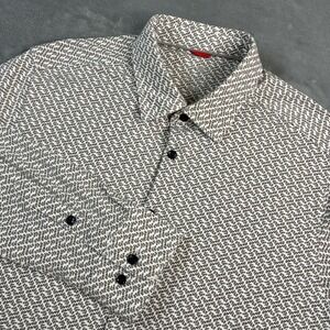 Stone Rose Men's Floral Geometric‎ Print Long Sleeve Button Shirt Soft Cotton Lg